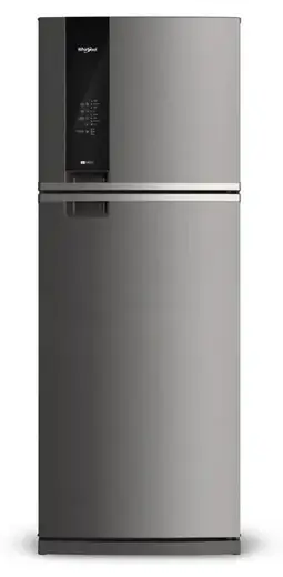 Nevera Whirlpool Top Mount 468 L gris con congelador arriba