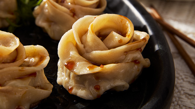 Gyozas con forma de Rosa